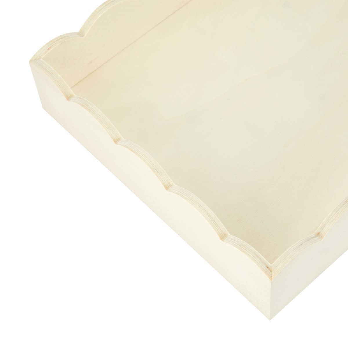 2 Piece Wood Scallop Tray