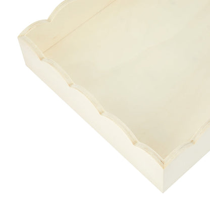 2 Piece Wood Scallop Tray