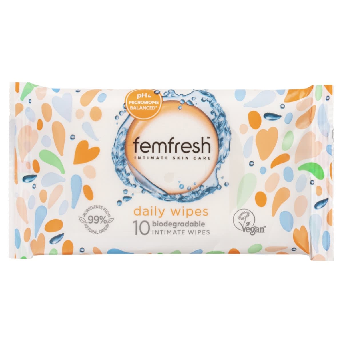 10 Pack Femfresh Intimate Skincare Daily Wipes - Aloe Vera and Calendula Extracts