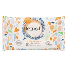 10 Pack Femfresh Intimate Skincare Daily Wipes - Aloe Vera and Calendula Extracts