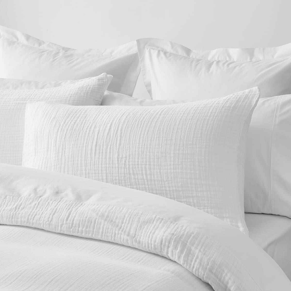 Muslin Cotton Quilt Cover Set - Queen Bed, White