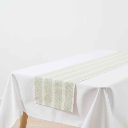 Green Ribbed Table Runner