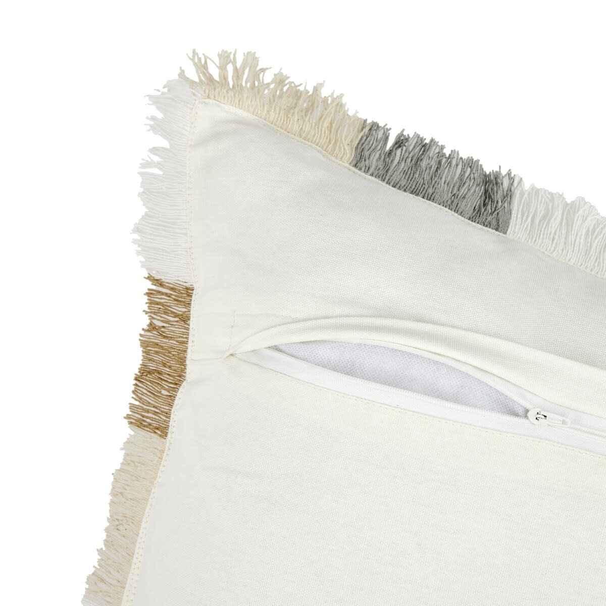 43cm Check Fringe Cushion