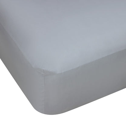 250 Thread Count Cotton Rich Fitted Sheet - Single Bed, Grey