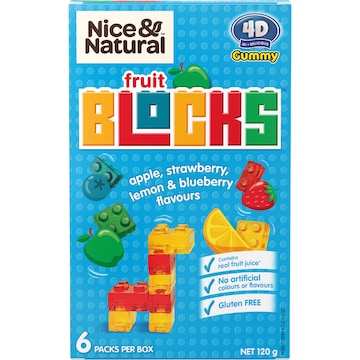 Nice & Natural Fruit Blocks Apple Strawberry Lemon & Raspberry 6 pack