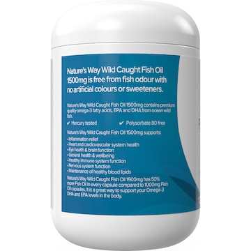 Nature's Way Wild Caught Fish Oil 1500mg Soft Capsules 120 pack