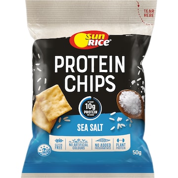SunRice Protein Chips Sea Salt 50g