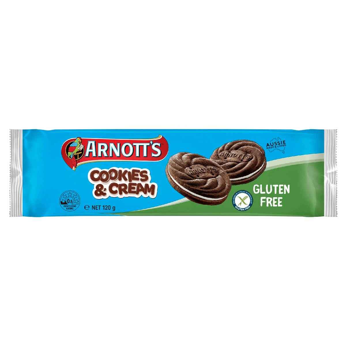 Arnott's Gluten Free Cookies & Cream Biscuits 120g