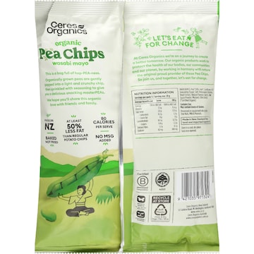Ceres Organics Pea Chips Wasabi Mayo 100g