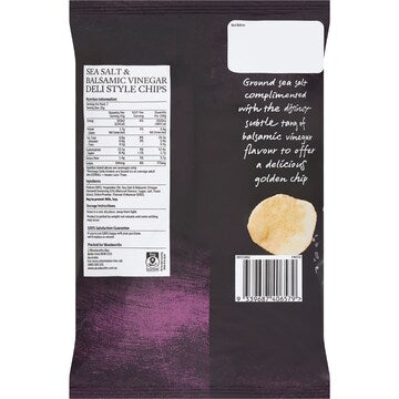 Woolworths Deli Style Potato Chips Sea Salt & Balsamic Vinegar 175g