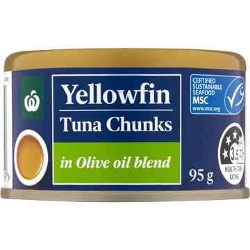 Woolworths Yellowfin Tuna Chunks In Olive Oil Blend 95g