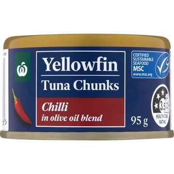 Woolworths Yellowfin Tuna Chunks Olive Oil With Chilli 95g