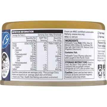 Woolworths Yellowfin Tuna Chunks Olive Oil With Chilli 95g