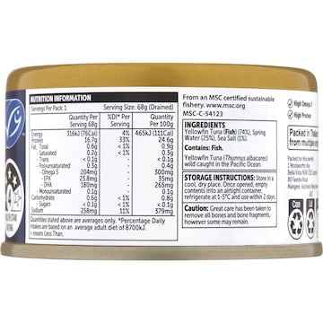 Woolworths Yellowfin Tuna Chunks Springwater & Sea Salt 95g