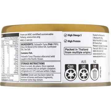 Woolworths Yellowfin Tuna Chunks Olive Oil Blend 185g