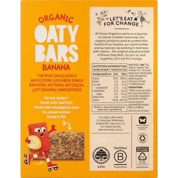 Ceres Organics Oaty Bars Banana 5 pack