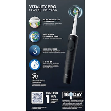 Oral-B Vitality Pro Deep Electric Toothbrush & Travel Case Black each