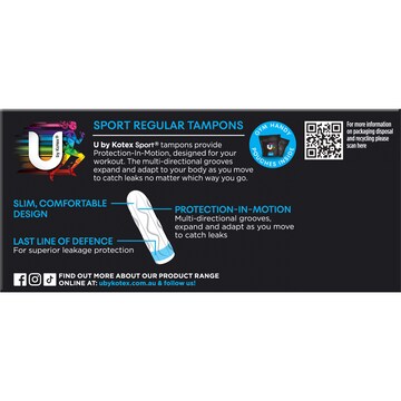 U by Kotex Sport Tampons Regular 16 pack