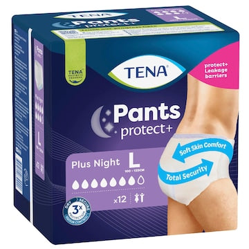 TENA Incontinence Pants Plus Night Size L 12 pack