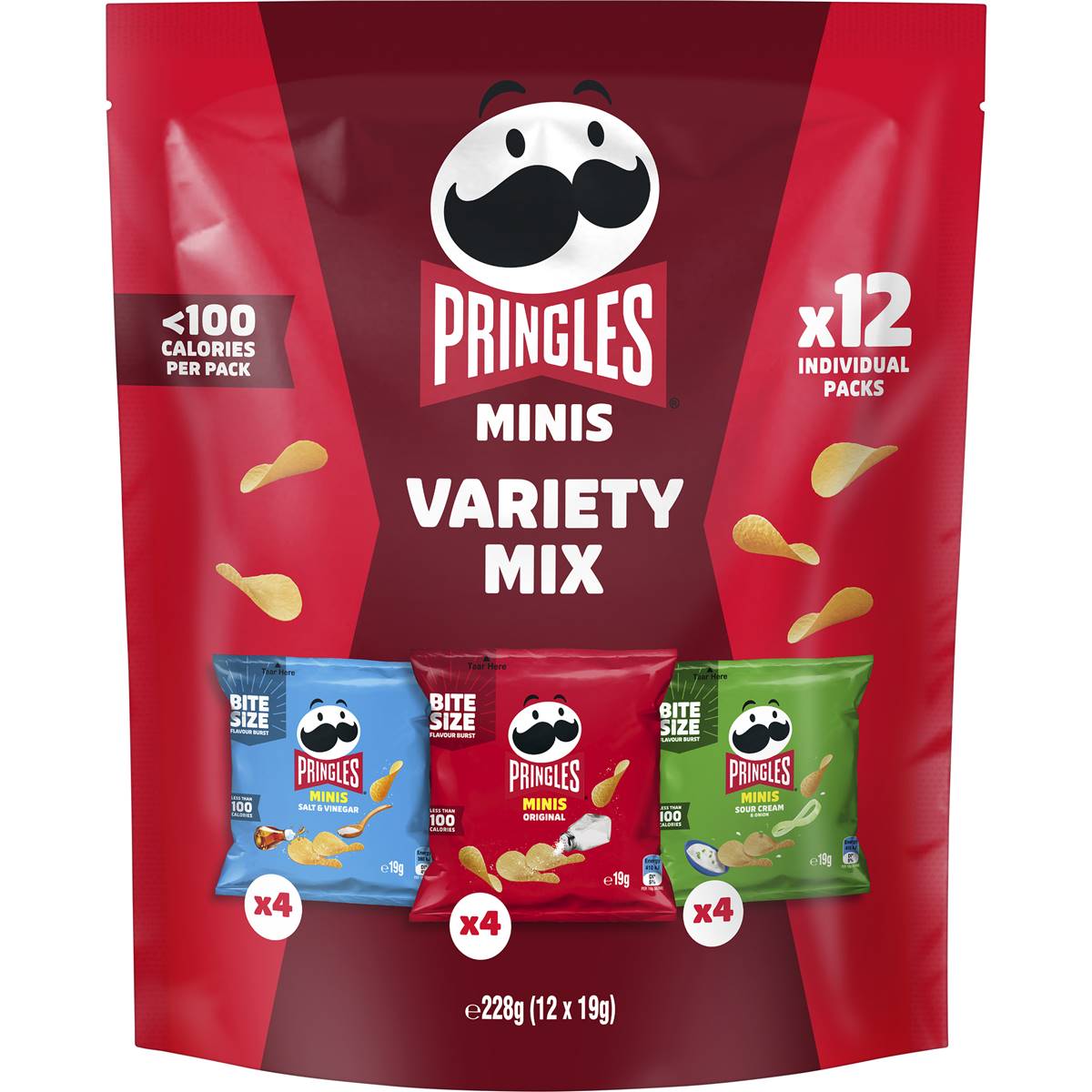 Pringles Minis Variety Mix Potato Chips 12 Pack 228g