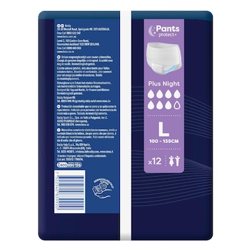 TENA Incontinence Pants Plus Night Size L 12 pack