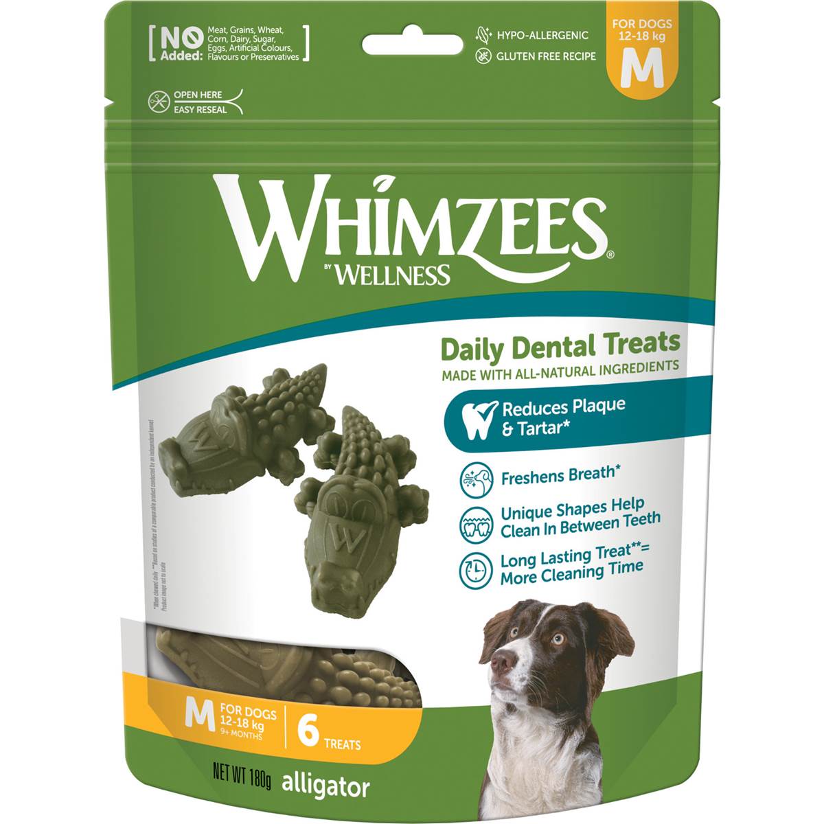 Whimzees Wellness Daily Dental Treats Medium 6 pack