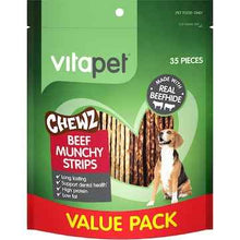 Vita Pet Chewz Munchy Beef Strips Dog Treats 35 pack
