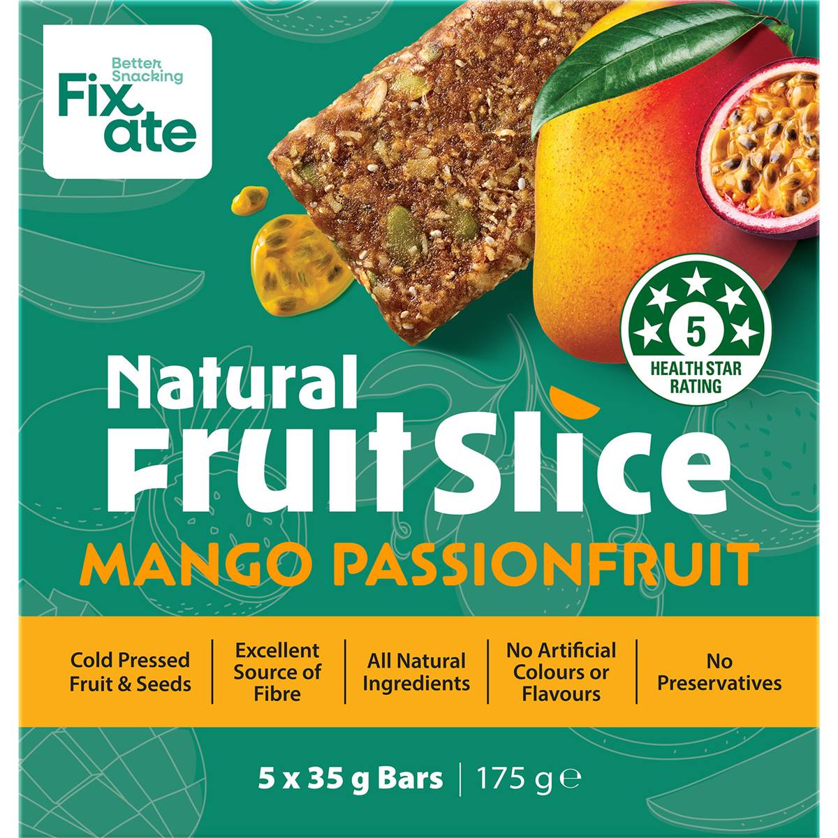 Fixate Natural Fruit Mango Passion5 Pack 175g