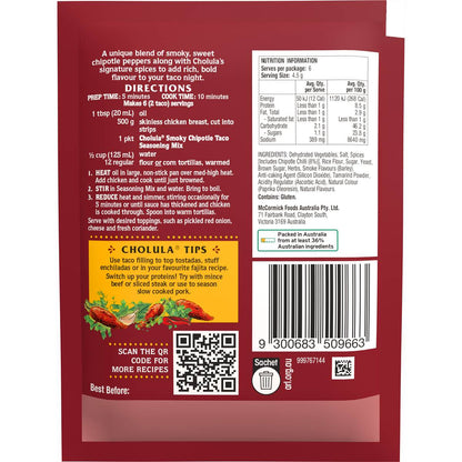 Cholula Smoky Chipotle Taco Seasoning Mix 28g