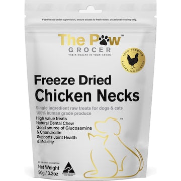 The Paw Grocer Freeze Dried Chicken Necks Dog Treats 90g