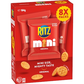 Ritz Mini Crackers Original Flavour Snack Bags 8 pack