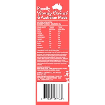 Mayver's Low Carb High Protein Bars Peanut Caramel 4 pack