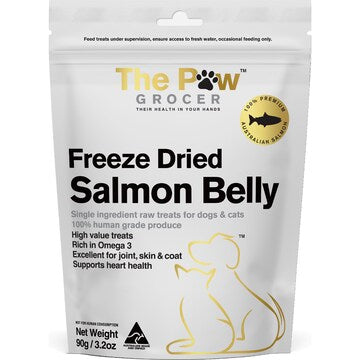 The Paw Grocer Freeze Dried Salmon Belly Dog Treats 90g