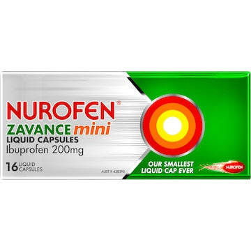 Nurofen Zavance Minis Liquid Capsules Ibuprofen 200mg 16 pack