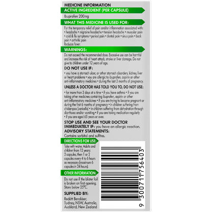 Nurofen Zavance Minis Liquid Capsules Ibuprofen 200mg 16 pack