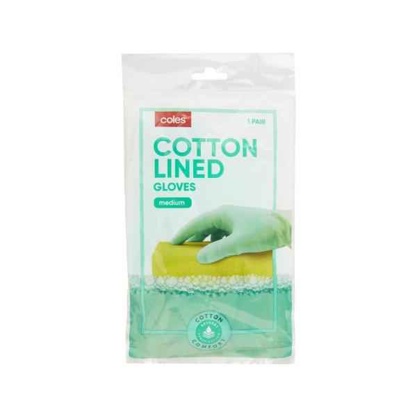 Cotton Lined Rubber Gloves Medium