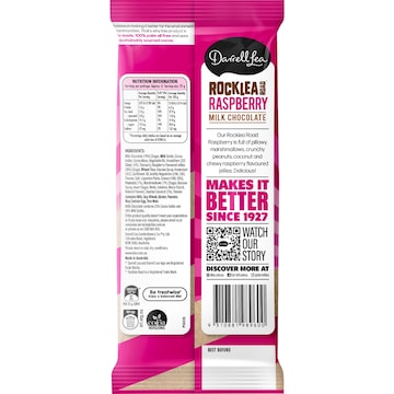 Darrell Lea Rocklea Road Raspberry Milk Chocolate Block 170g