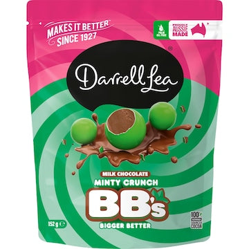 Darrell Lea Milk Chocolate BB's Minty Crunch 152g