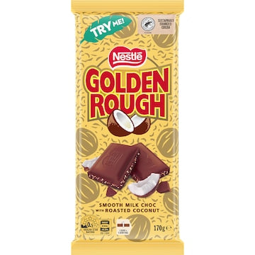 Nestle Golden Rough Milk Chocolate With Roasted Coconut Block 170g