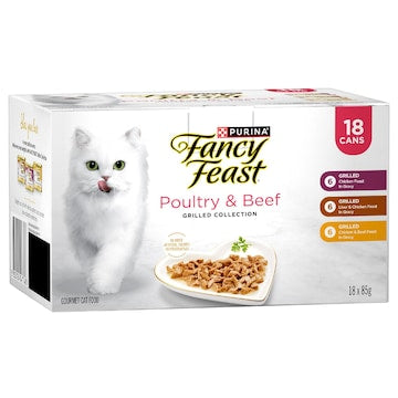 Fancy Feast Poultry & Beef Wet Cat Food Grilled Collection 85g x 18 pack