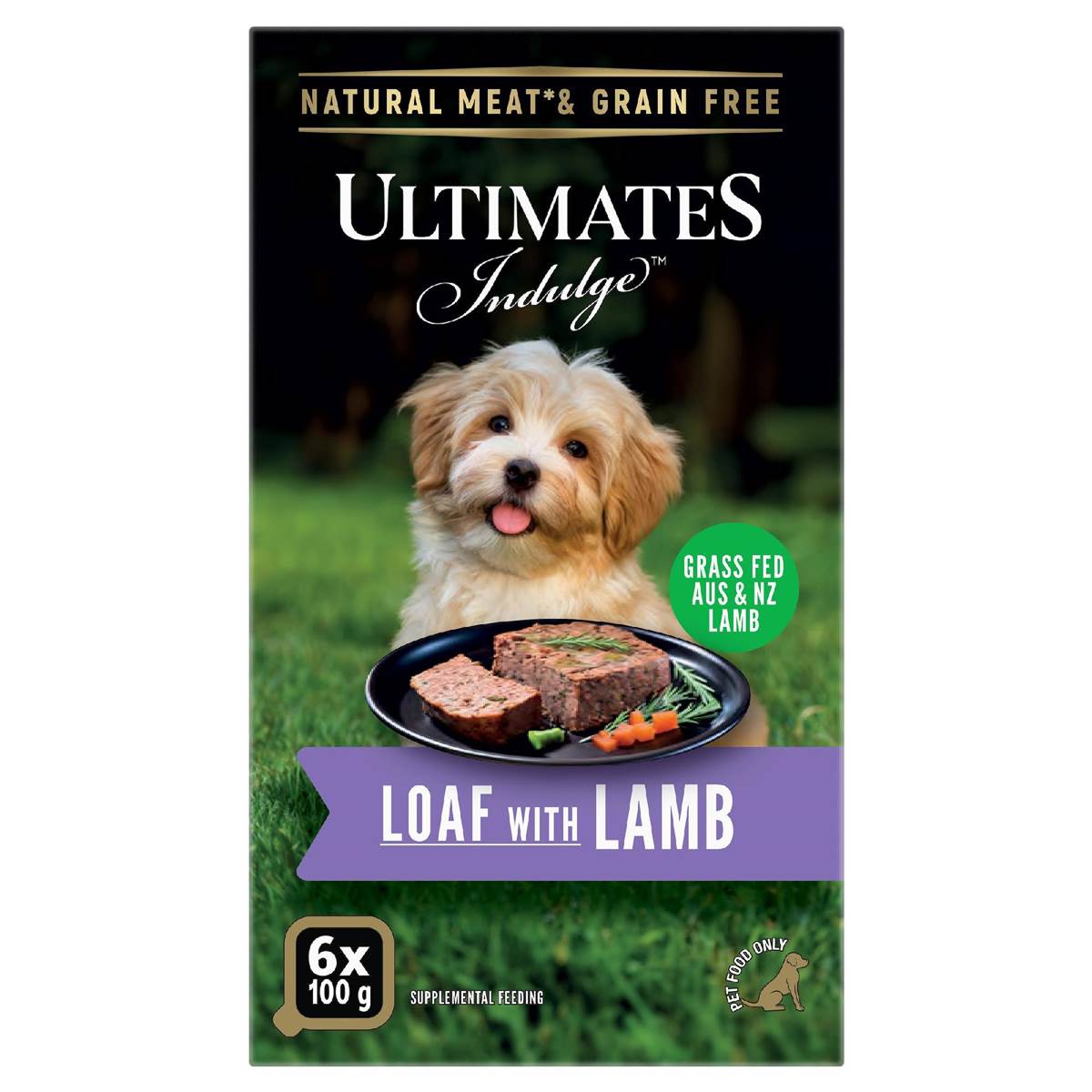 Ultimates Indulge Adult Wet Dog Food Loaf With Lamb 100g x 6 pack