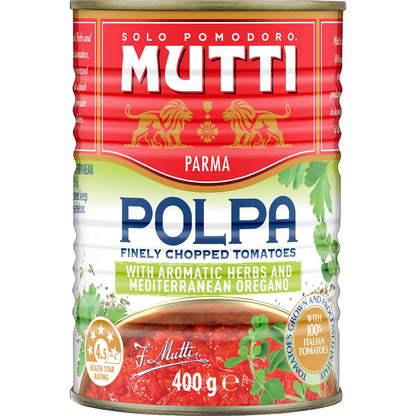 Mutti Polpa Finely Chopped Tomatoes Sicilian Oregano 400g