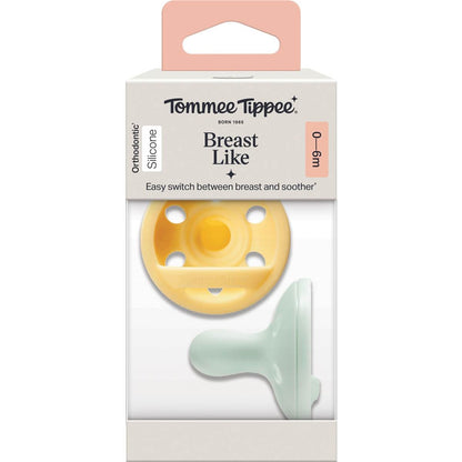 Tommee Tippee Breast Like Silicone Soother 0-6M Assorted 2 pack