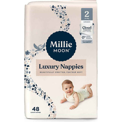 Millie Moon Luxury Nappies Size 2 Infant 4-8kg 48 pack