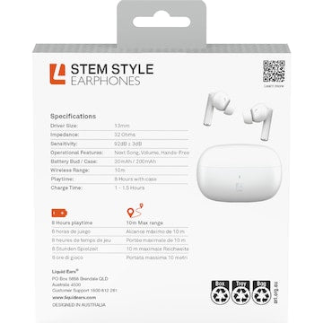 Liquid Ears Pure Freedom Stem Earphones Assorted each