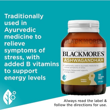 Blackmores Ashwagandha+ Tablets 120 pack