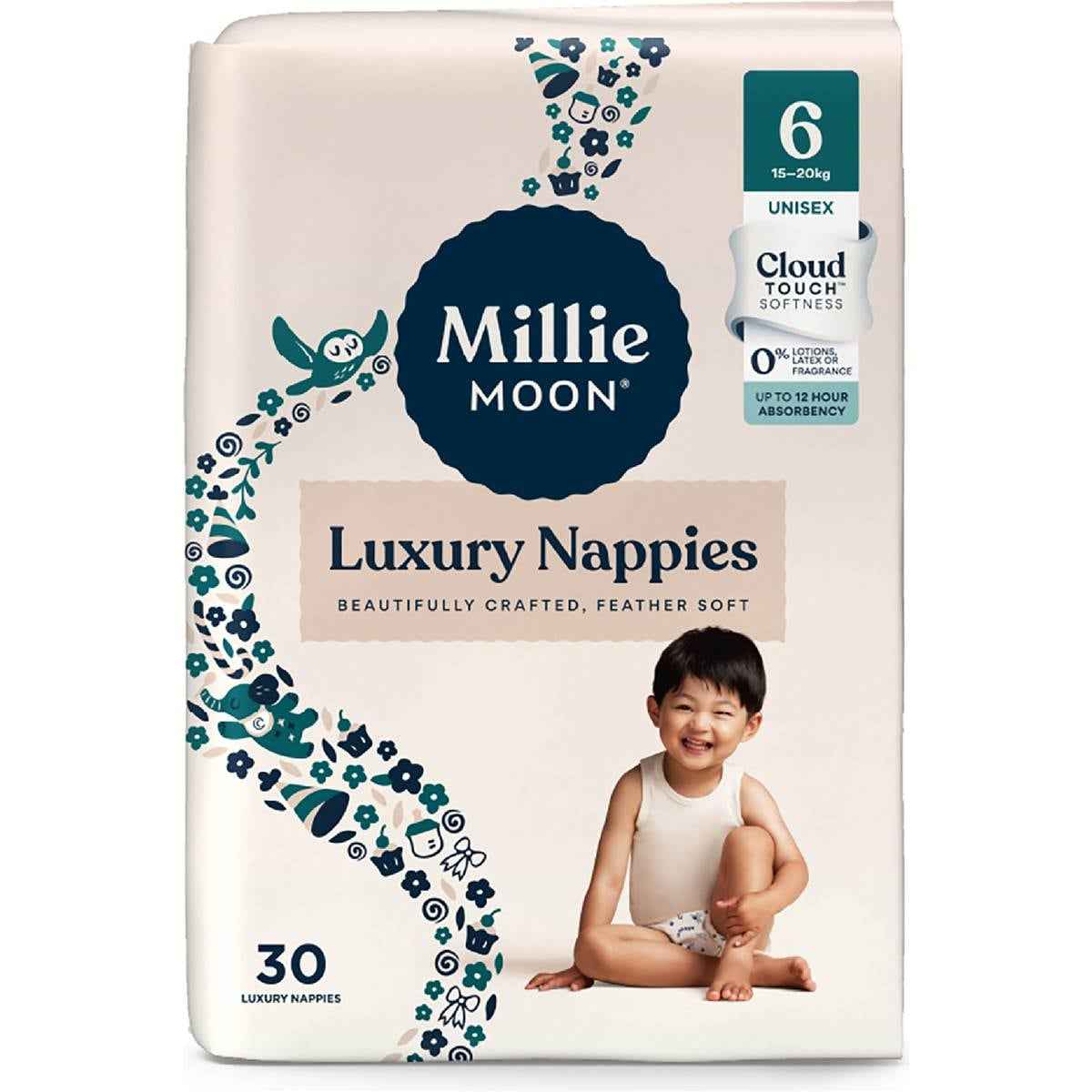Millie Moon Luxury Nappies Size 6 Junior 15-20kg 30 pack