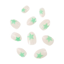 OXX Junior 24 Pack Kids Pre-Glued Stick-On Nails - Glow in the Dark