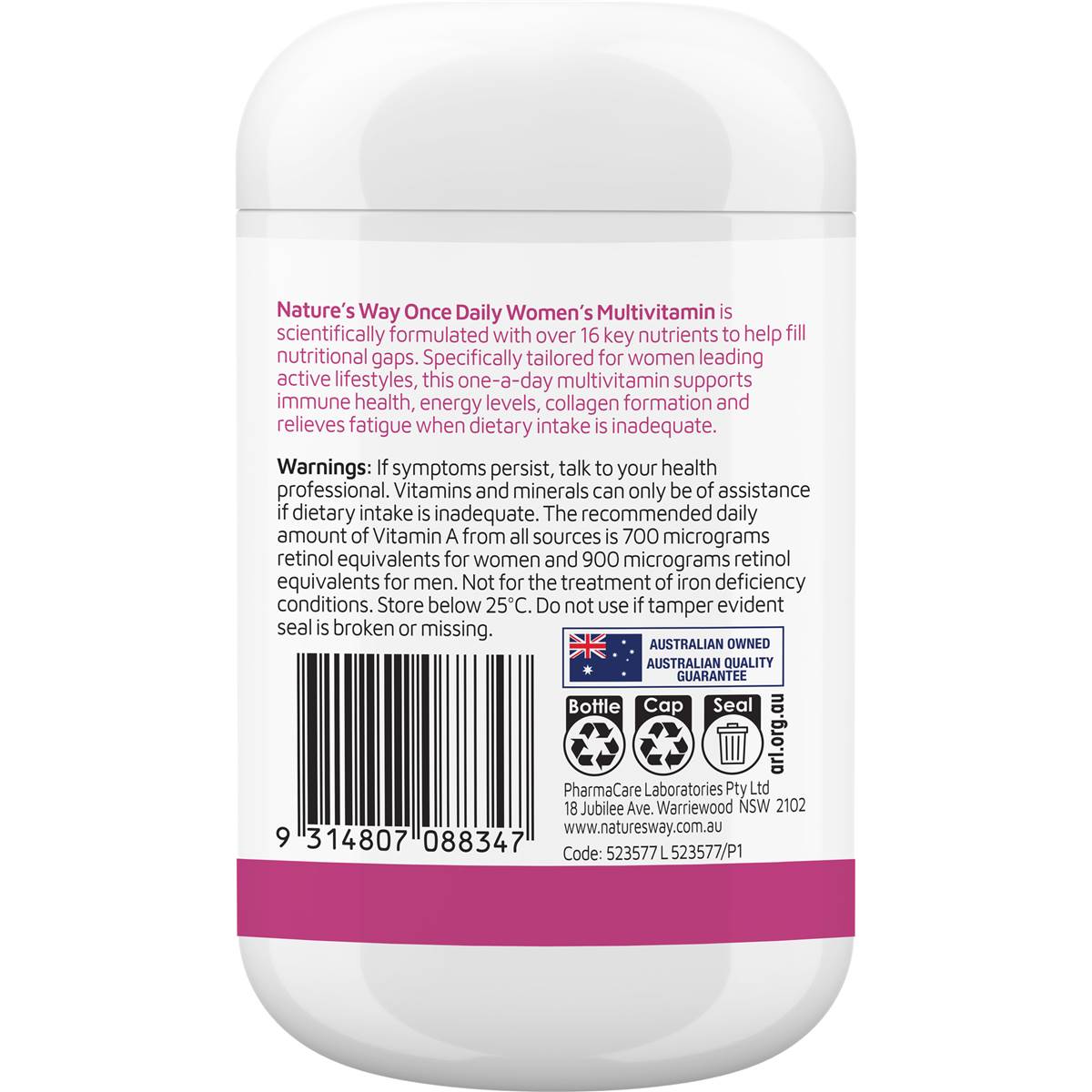 Nature's Way Once Daily Women's Multivitamins 120 Tablets each