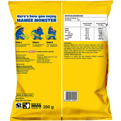 Mamee Monster Noodle Snack BBQ Flavour 8 pack